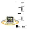 1-1/4 Carat Octagon Shape Mystic Topaz Ring With Diamond Halo In 14 Karat Yellow Gold Image-5