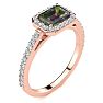 1-1/4 Carat Octagon Shape Mystic Topaz Ring With Diamond Halo In 14 Karat Rose Gold Image-2