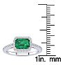 1 1/4 Carat Emerald and Halo Diamond Ring In 14 Karat White Gold Image-5