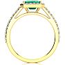1 1/4 Carat Emerald and Halo Diamond Ring In 14 Karat Yellow Gold Image-3