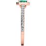 1 1/4 Carat Emerald and Halo Diamond Ring In 14 Karat Rose Gold Image-4