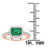 1 1/4 Carat Emerald and Halo Diamond Ring In 14 Karat Rose Gold Image-5