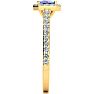 1 1/2 Carat Tanzanite and Halo Diamond Ring In 14 Karat Yellow Gold Image-4