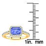 1 1/2 Carat Tanzanite and Halo Diamond Ring In 14 Karat Yellow Gold Image-5