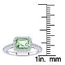 1 1/4 Carat Green Amethyst and Halo Diamond Ring In 14 Karat White Gold Image-5