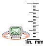 1 1/4 Carat Green Amethyst and Halo Diamond Ring In 14 Karat Rose Gold Image-5