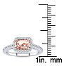 1-1/4 Carat Morganite and Halo Diamond Ring In 14 Karat White Gold Image-5