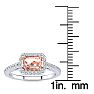 1-1/4 Carat Morganite and Halo Diamond Ring In 14 Karat White Gold Image-5