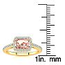 1-1/4 Carat Morganite and Halo Diamond Ring In 14 Karat Yellow Gold Image-5