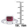 1 1/3 Carat Ruby and Halo Diamond Ring In 14 Karat White Gold Image-5