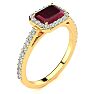1 1/3 Carat Ruby and Halo Diamond Ring In 14 Karat Yellow Gold Image-2