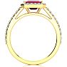 1 1/3 Carat Ruby and Halo Diamond Ring In 14 Karat Yellow Gold Image-3