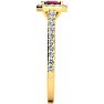 1 1/3 Carat Ruby and Halo Diamond Ring In 14 Karat Yellow Gold Image-4