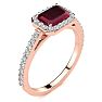 1 1/3 Carat Ruby and Halo Diamond Ring In 14 Karat Rose Gold Image-2
