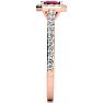 1 1/3 Carat Ruby and Halo Diamond Ring In 14 Karat Rose Gold Image-4