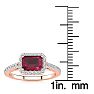 1 1/3 Carat Ruby and Halo Diamond Ring In 14 Karat Rose Gold Image-5