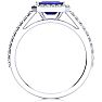 1 1/2 Carat Sapphire and Halo Diamond Ring In 14 Karat White Gold Image-3