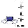 1 1/2 Carat Sapphire and Halo Diamond Ring In 14 Karat White Gold Image-5