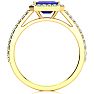 1 1/2 Carat Sapphire and Halo Diamond Ring In 14 Karat Yellow Gold Image-3