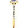 1 1/2 Carat Sapphire and Halo Diamond Ring In 14 Karat Yellow Gold Image-4