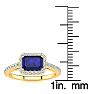 1 1/2 Carat Sapphire and Halo Diamond Ring In 14 Karat Yellow Gold Image-5