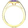 3/4 Carat Marquise Shape Amethyst and Halo Diamond Ring In 14 Karat Yellow Gold Image-3