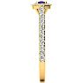 3/4 Carat Marquise Shape Amethyst and Halo Diamond Ring In 14 Karat Yellow Gold Image-4