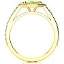 3/4 Carat Marquise Shape Peridot and Halo Diamond Ring In 14 Karat Yellow Gold Image-3