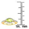 3/4 Carat Marquise Shape Peridot and Halo Diamond Ring In 14 Karat Yellow Gold Image-5