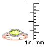 3/4 Carat Marquise Shape Peridot and Halo Diamond Ring In 14 Karat Rose Gold Image-5