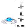 1 Carat Marquise Shape Blue Topaz and Halo Diamond Ring In 14 Karat White Gold Image-5