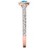 1 Carat Marquise Shape Blue Topaz and Halo Diamond Ring In 14 Karat Rose Gold Image-4