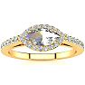 3/4 Carat Marquise Shape Mystic Topaz Ring With Diamond Halo In 14 Karat Yellow Gold Image-1