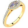 3/4 Carat Marquise Shape Mystic Topaz Ring With Diamond Halo In 14 Karat Yellow Gold Image-2