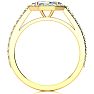 3/4 Carat Marquise Shape Mystic Topaz Ring With Diamond Halo In 14 Karat Yellow Gold Image-3