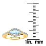 Aquamarine Ring: Aquamarine Jewelry: 3/4 Carat Marquise Shape Aquamarine and Halo Diamond Ring In 14 Karat Yellow Gold Image-5