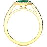 3/4 Carat Marquise Shape Emerald and Halo Diamond Ring In 14 Karat Yellow Gold Image-3