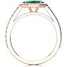 3/4 Carat Marquise Shape Emerald and Halo Diamond Ring In 14 Karat Rose Gold Image-3