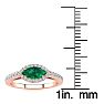 3/4 Carat Marquise Shape Emerald and Halo Diamond Ring In 14 Karat Rose Gold Image-5