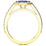 3/4 Carat Marquise Shape Tanzanite and Halo Diamond Ring In 14 Karat Yellow Gold Image-3
