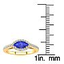 3/4 Carat Marquise Shape Tanzanite and Halo Diamond Ring In 14 Karat Yellow Gold Image-5