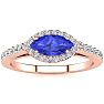 3/4 Carat Marquise Shape Tanzanite and Halo Diamond Ring In 14 Karat Rose Gold Image-1
