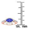 3/4 Carat Marquise Shape Tanzanite and Halo Diamond Ring In 14 Karat Rose Gold Image-5