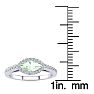 3/4 Carat Marquise Shape Green Amethyst and Halo Diamond Ring In 14 Karat White Gold Image-5