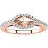 3/4 Carat Marquise Shape Morganite and Halo Diamond Ring In 14 Karat Rose Gold Image-1