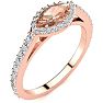 3/4 Carat Marquise Shape Morganite and Halo Diamond Ring In 14 Karat Rose Gold Image-2