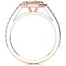 3/4 Carat Marquise Shape Morganite and Halo Diamond Ring In 14 Karat Rose Gold Image-3