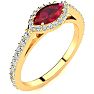 1 Carat Marquise Shape Ruby and Halo Diamond Ring In 14 Karat Yellow Gold Image-2