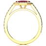 1 Carat Marquise Shape Ruby and Halo Diamond Ring In 14 Karat Yellow Gold Image-3