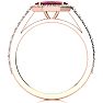 1 Carat Marquise Shape Ruby and Halo Diamond Ring In 14 Karat Rose Gold Image-3